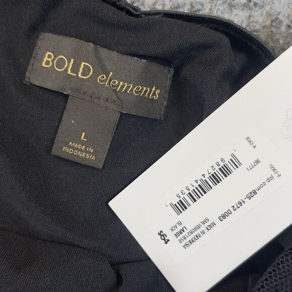 Bold Elements Womens Size Large Midi A-Line Skirt Black Polka-Dot Mesh NEW - Picture 7 of 11